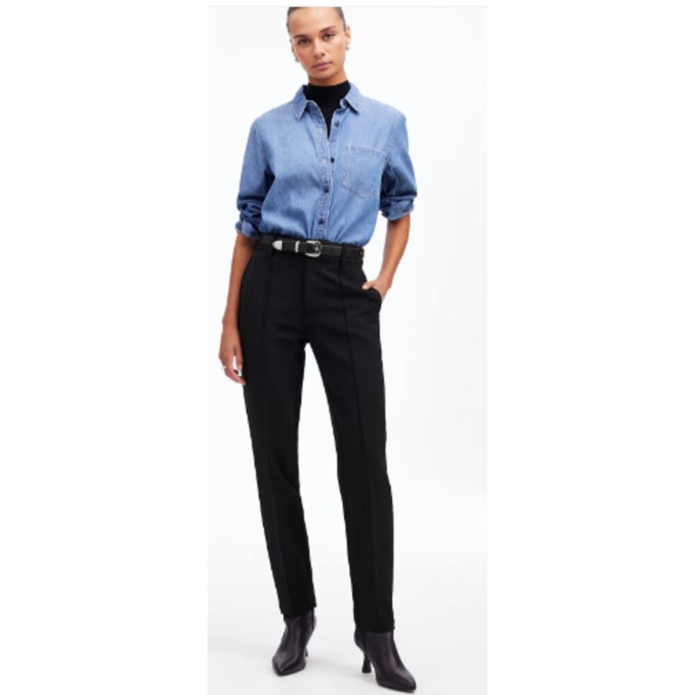 Madewell Mid-Rise Slim Ankle Pants True Black Size 12‎